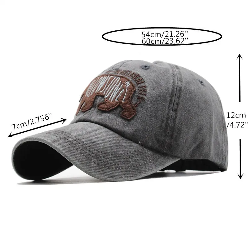 Бейсболка унисекс хлопок с вышивкой медведя | Аксессуары для одежды