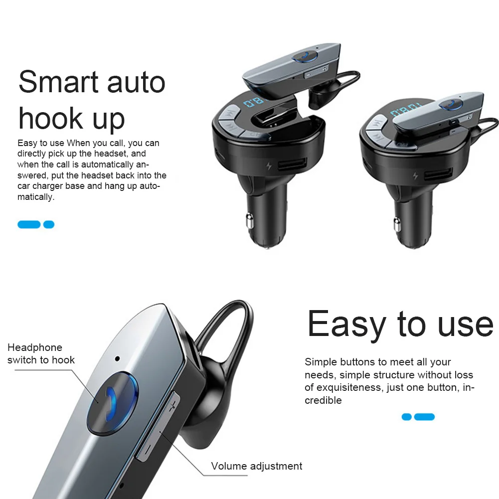 

Adapter Interior Radio Hands Free USB Car Audio Wireless Bluetooth V4.1 Receiver FM Transmitter MP3 Player Accessories Smart