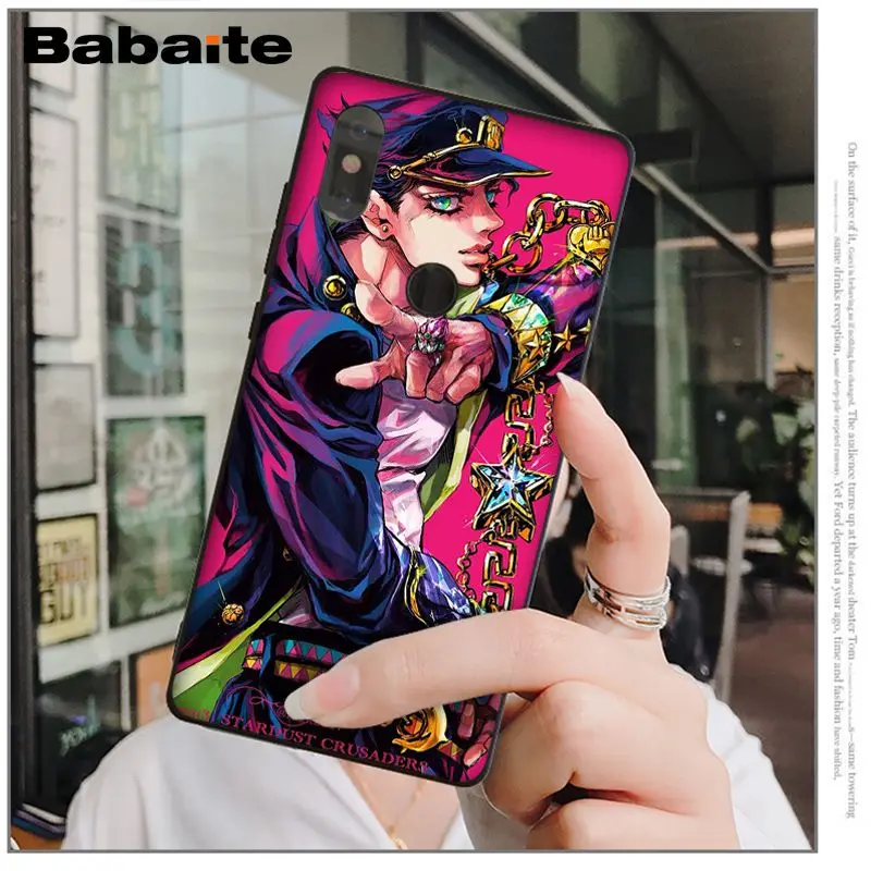 Babaite JoJo's Bizarre Adventure Black Soft Shell Phone Cover for Redmi5 5 plus 6 6Pro 6A Note 5 Xiaomi Mi 6 8 8 SE Note 3