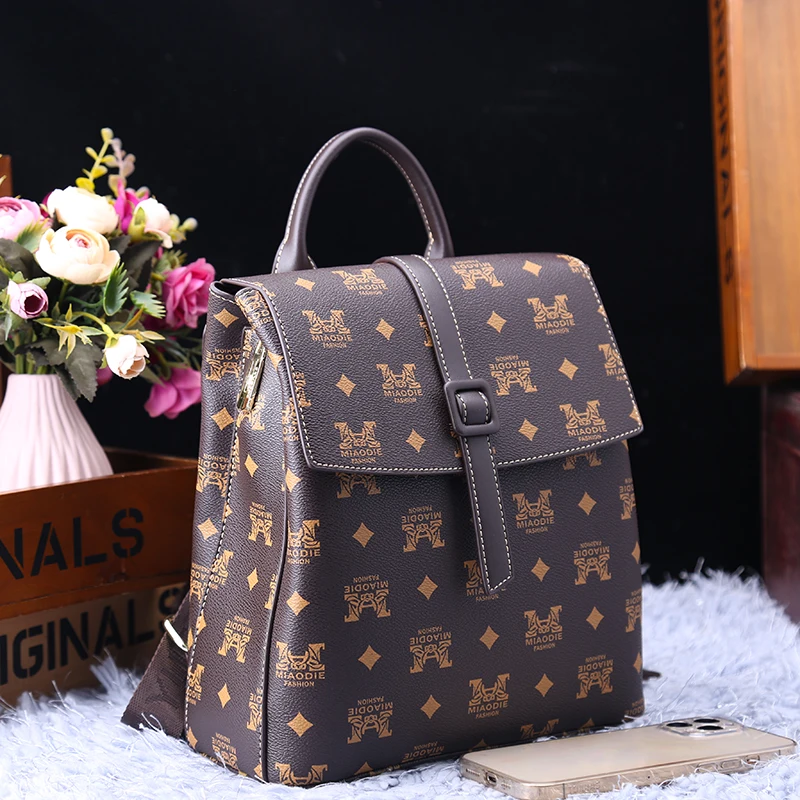 

Real Cowhide Leather Women Casual Backpacks 2021 New Fashion Double Shoulder Bags Ladies Fashionable Purses Desinger Satchels Gg