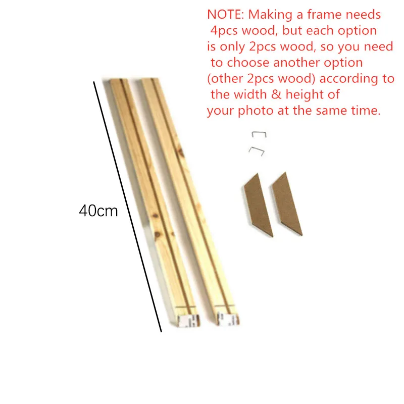 2pcs wood 40cm A605 Домашние фоторамки настенная фоторамка деревянный Плакат рамка DIY деревянная Картина на холсте рамка для живописи маслом стены искусства кадра фото фоторамка - Цвет: 2pcs wood 40cm A605