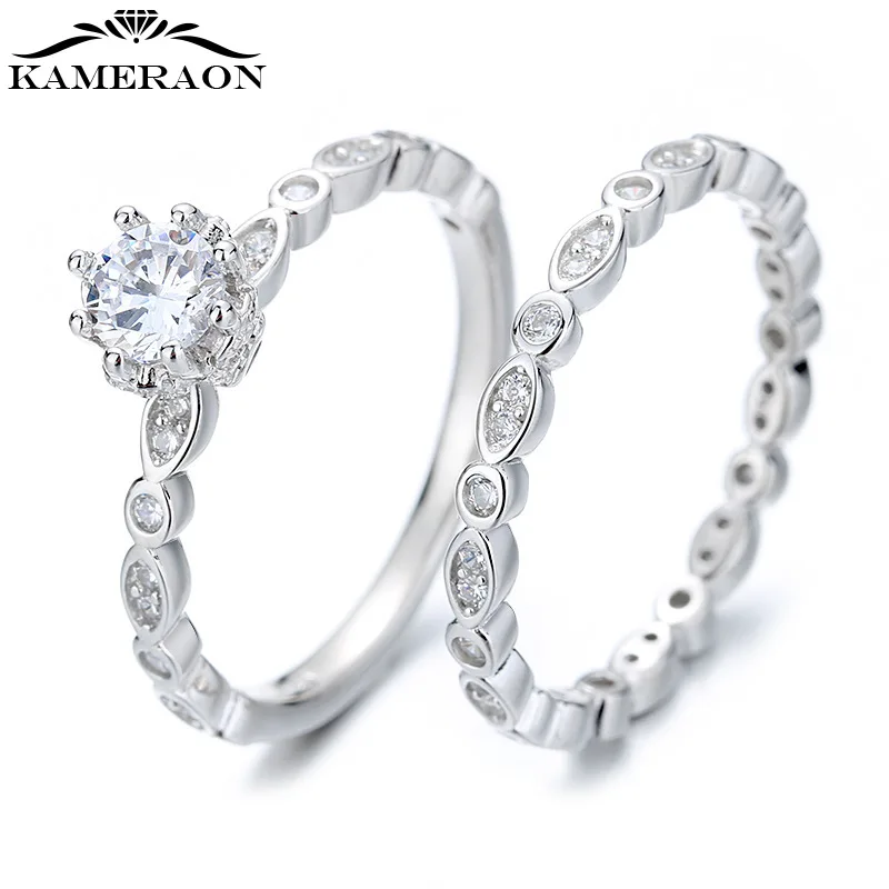 

S925 Sterling Silver Ring Women's Two-in-One Zircon Full Diamond Korean Style Fashion Ring Ladies' Banquet Boutique Jewelry Gift