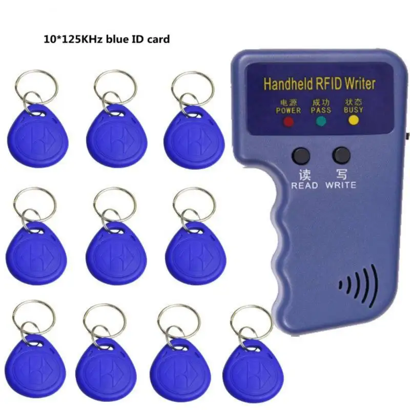 

New Handheld 125KHz EM4100 TK4100 RFID Copier Writer Duplicator Programmer Reader EM4305 T5577 Rewritable ID Keyfobs Tags
