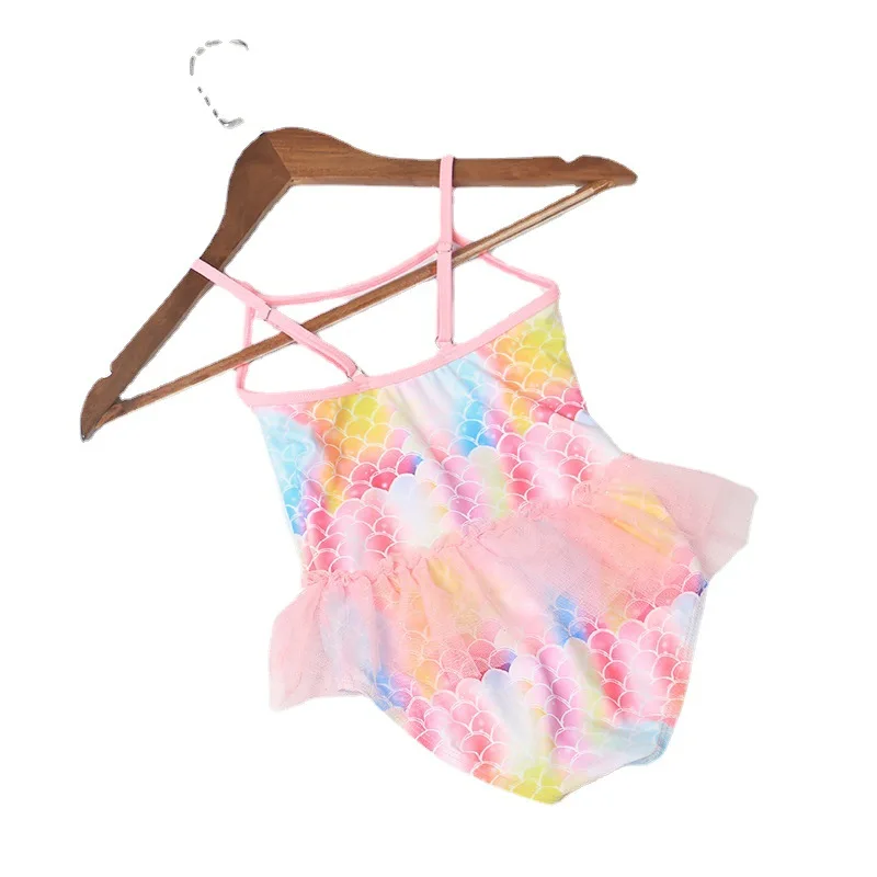 

Children's Beach seaside colorful printed bikini children hot spring vacation one-piece swimsuit