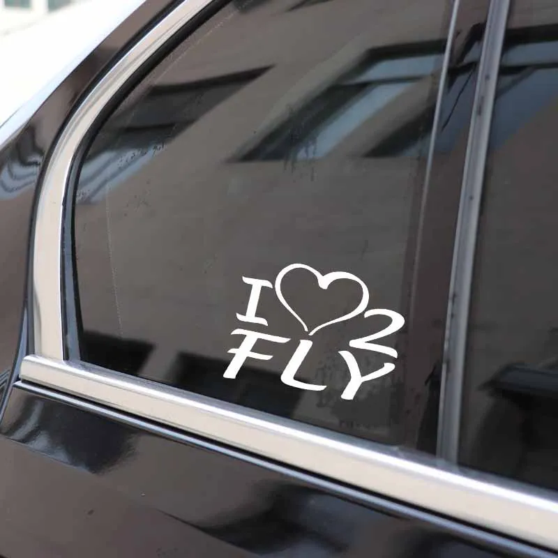YJZT 15.2CM*11.8CM Creative Words I Love Flying Vinyl Decal Lovely Car Sticker Beautiful Black/Silver C27-1096 | Автомобили и