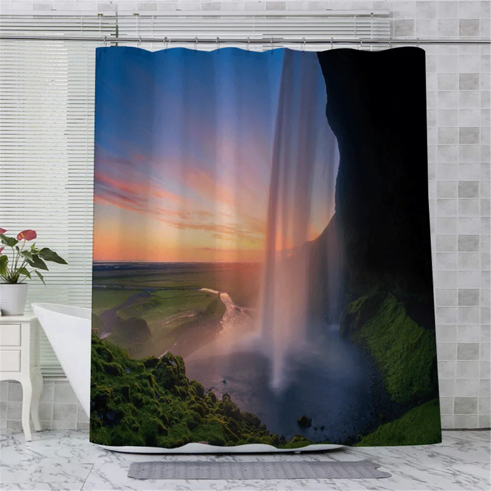 Зеленая занавеска для душа летнее лесное дерево украшение ванной комнаты