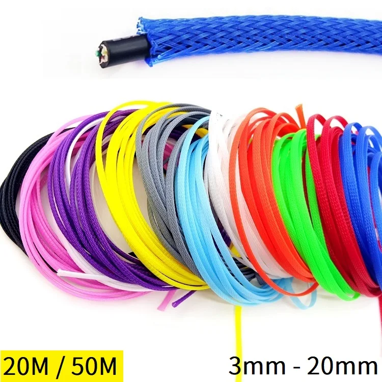 

Расширяемая плетеная кабельная Втулка 3 4 5 6 8 10 12 14 16 18 20 22 25 мм PET плоская нейлоновая Сетчатая Оболочка для защиты проводов