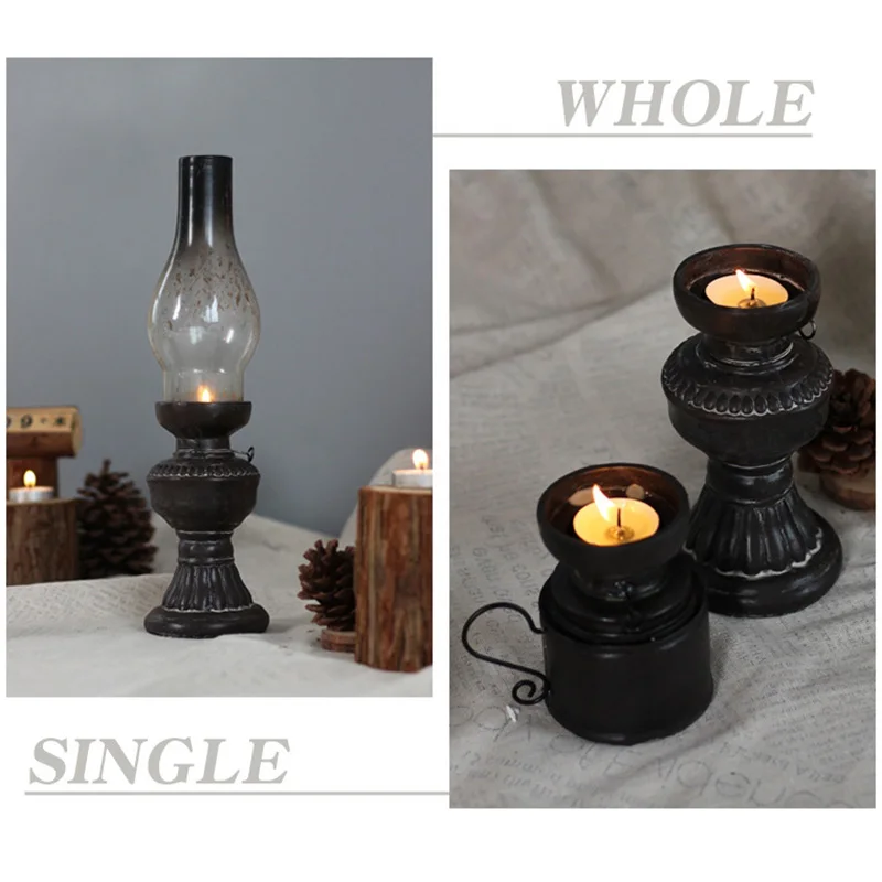 Винтажный керосиновый подсвечник стеклянная крышка из смолы рождественские