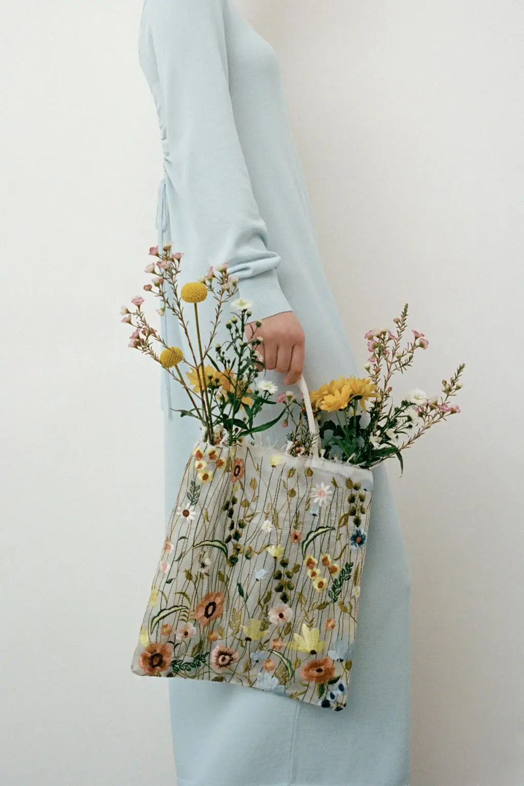 Summer new style mesh full embroidery flowers clear shoulder bag romantic single tote shopping | Багаж и сумки