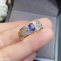 kjjeaxcmy fine jewelry natural sapphire 925 sterling silver new adjustable gemstone women ring support test luxury noble