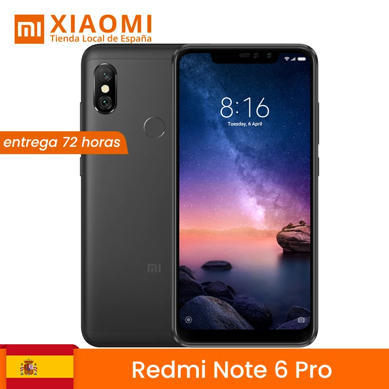 [Глобальная версия для Испании] Xiaomi Note Redmi 6 Pro (внутренняя память 4 Гб ram de задняя