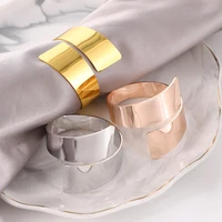 1pc serviette rings napkin holder table dinner towel napkin ring decoration for wedding party hotel banquet silver gold