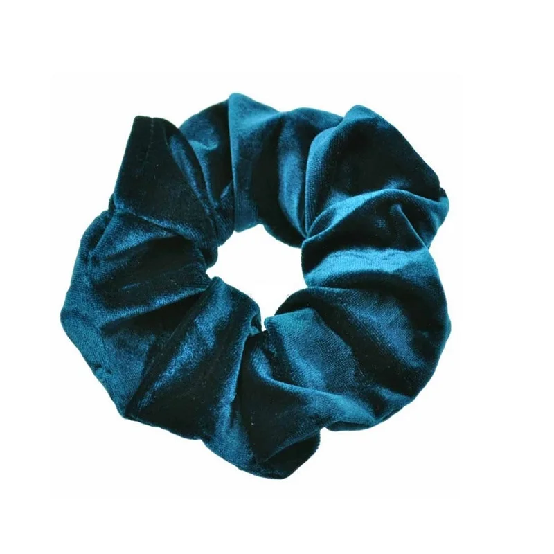 Blue 2 шт Твердые женские бархатные волосы кольцо женские Девушки эластичные волосы резиновые ленты аксессуары для Женский Хвостик Держатель - Окраска металла: Blue