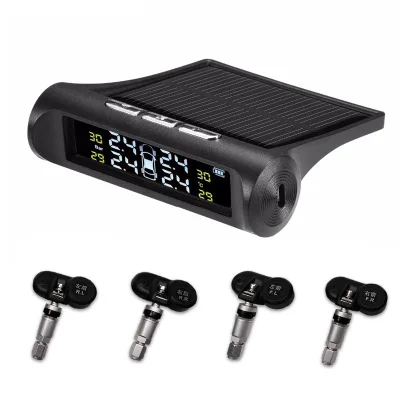 Два цвета автомобильный TPMS датчик давления в шинах Система мониторинга солнечной энергии цифровой ЖК-дисплей Охранная сигнализация s давление в шинах - Тип: С прикуривателем