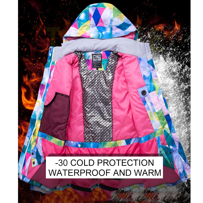 Новинка зимняя куртка для женщин лыжный костюм женская и штаны ветрозащитная