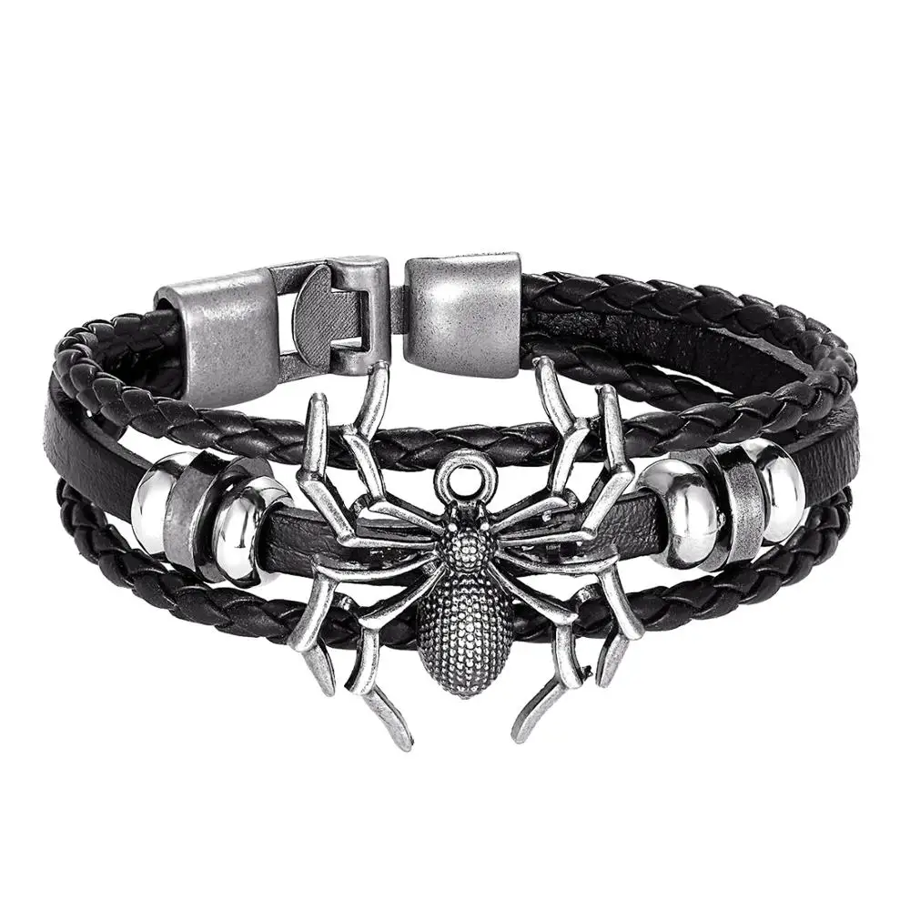 Модный кожаный браслет 2020 многослойный женский и мужской в стиле ретро панк рок