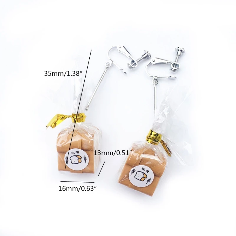 

Handmade Simulation Food Earring French Bread Toast Dangle Drop Earrings Jewelry T4MD