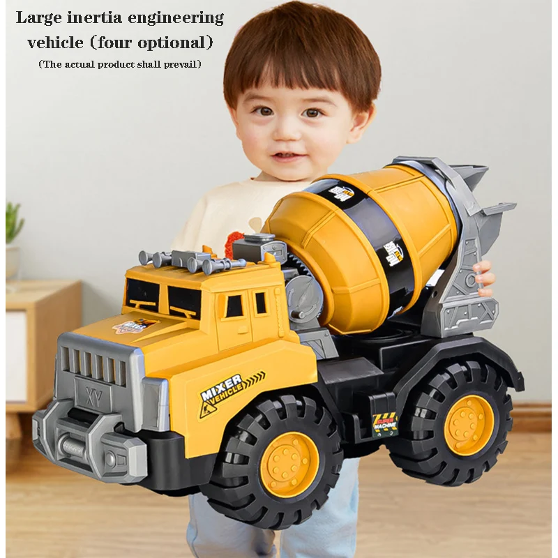 Children's large simulation inertial engineering vehicle series model excavator mixer truck crane boy car toy gift