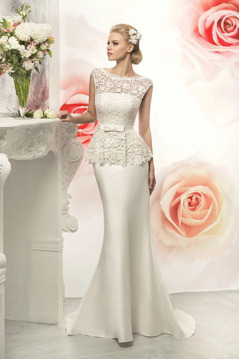 Vestido De Novia 2015 свадебное платье русалки белого цвета/цвета слоновой кости с