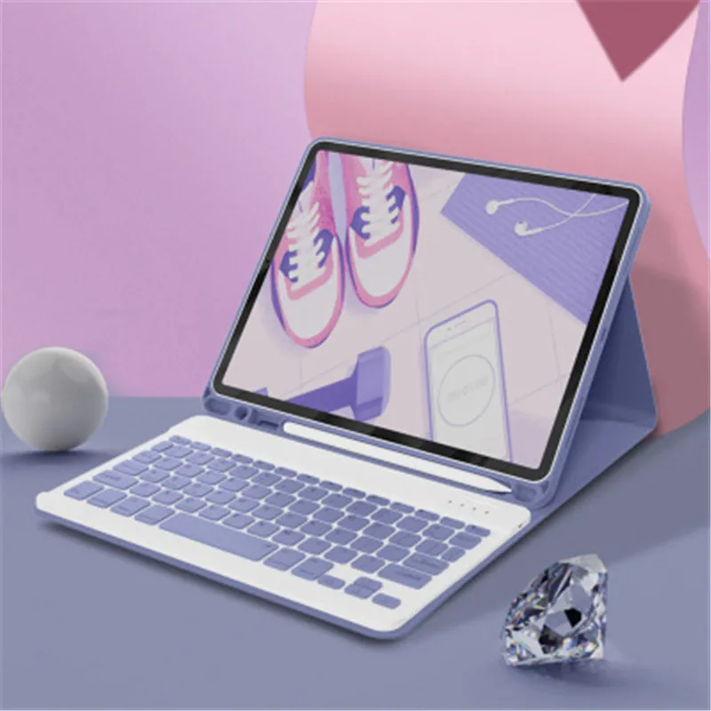 

For iPad Wireless Keyboard Case 9.7 2017 2018 with Pencil Holder Tablet Magnetic Case for 10.2 10.5 Air4 10.9 11 iPad