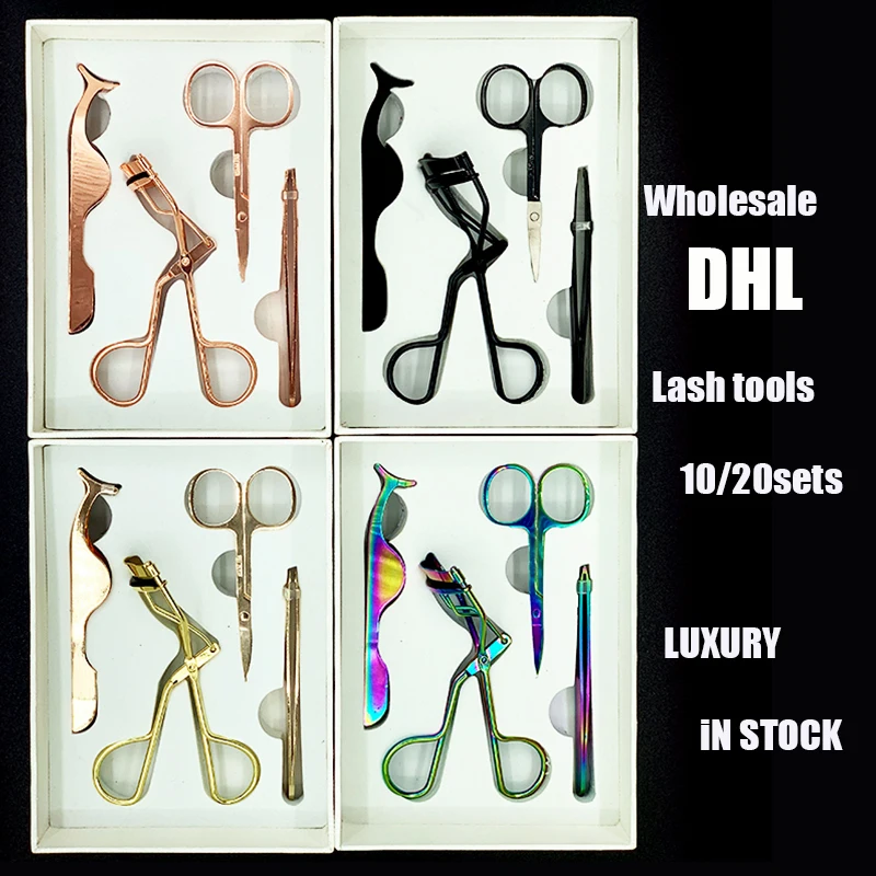 

Mikiwi DHL Shipping Wholesale 10/20 Set 4Pcs Eyelashes Clip Curl Kit Beauty Makeup Tweezers ScissorsApplicator Eye Lash Cosmetic