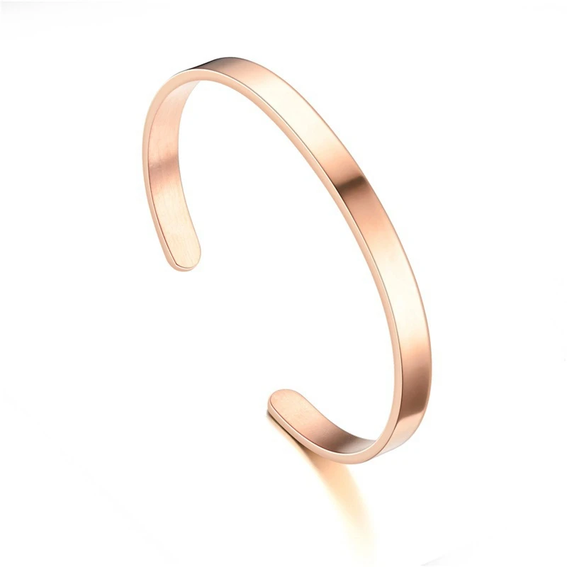 

Fashion Cuff Bracelets Bangles Men Women Stainless Steel Gold width 6mm Bangle Bracelet Pulseras Luxury Jewelry