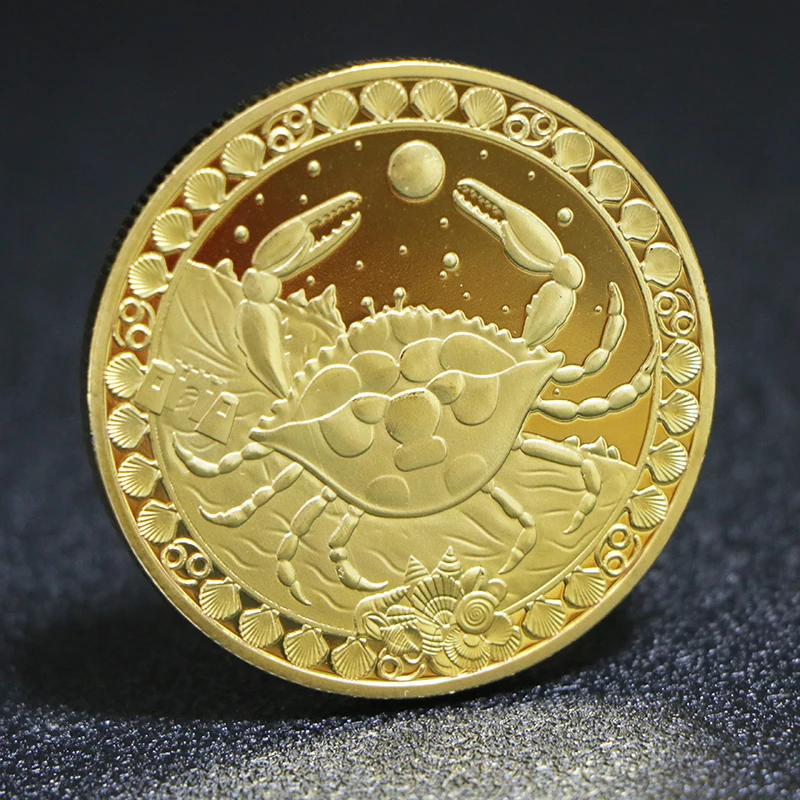 Очень красивая созвездия зодиака Рак Золотая монета елизабета II Майя солнце бог