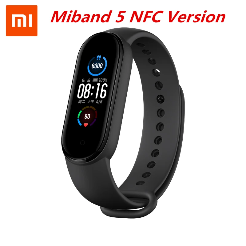 Смарт-браслет Xiaomi Mi Band 5 NFC версия умный фитнес-браслет Miband с AMOLED-экраном Bluetooth