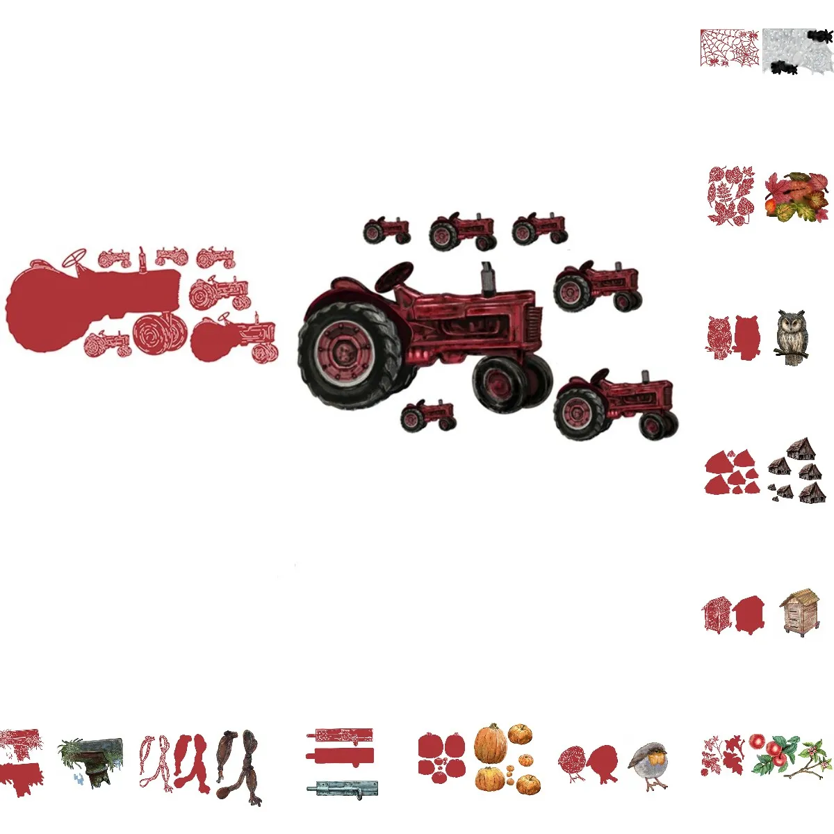 

New Old Tractor Metal Cutting Dies For Diy Scrapbooking Crafts Flower Big Cut Die Maker Photo Album Template Handmade Decoration