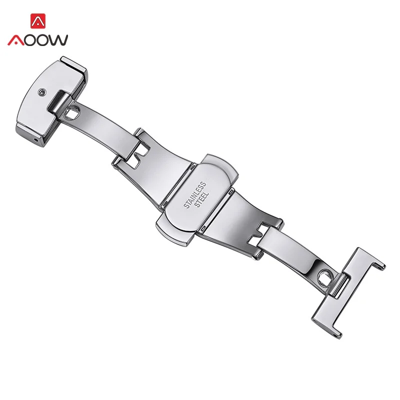 

Double Push Button Folding Clasp Watch Buckle Stainless Steel Solid Butterfly Deployment Watch Strap 12 14mm 16mm 18mm 20mm 22mm