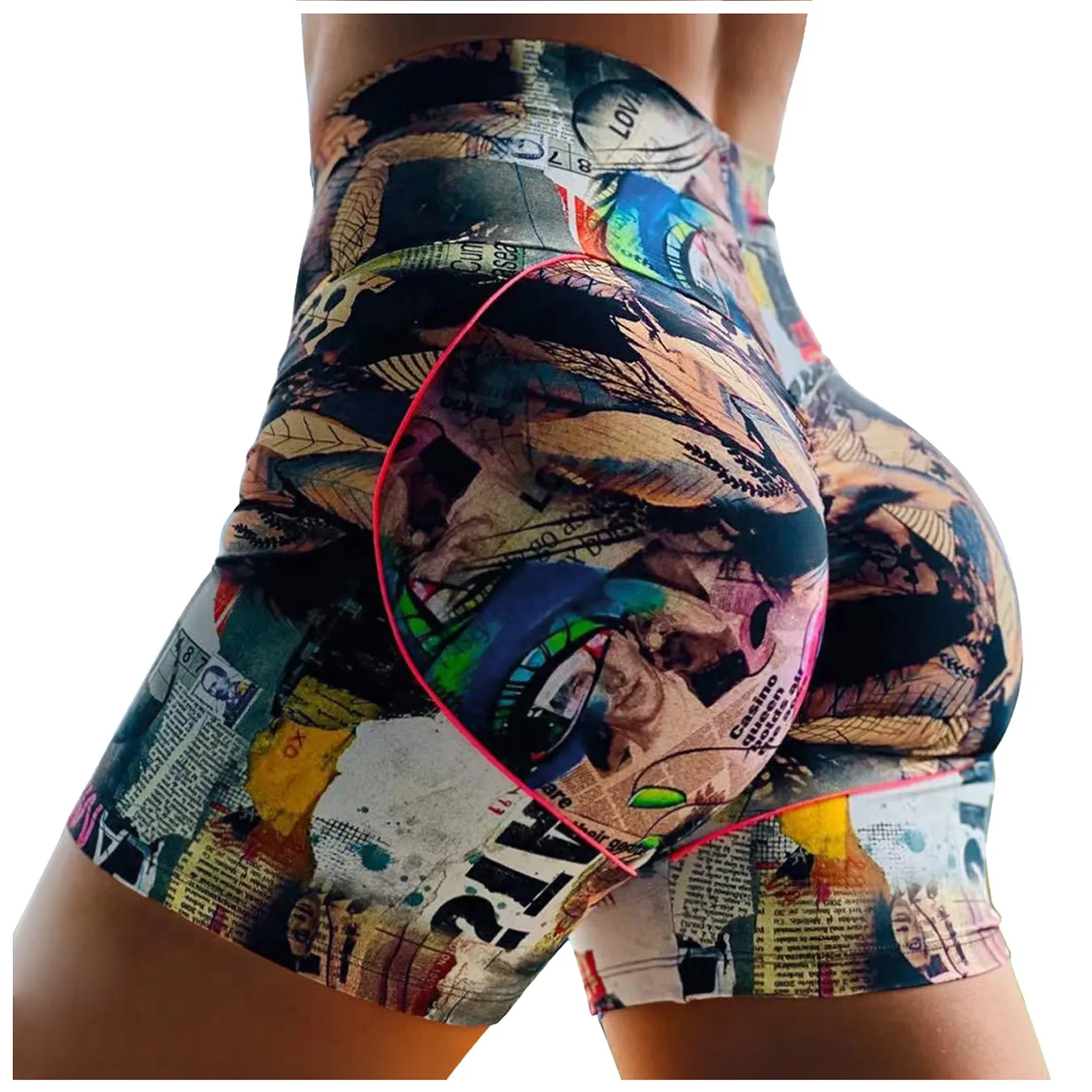Спортивные Леггинсы женские штаны для йоги модные повседневные шорты фитнеса с