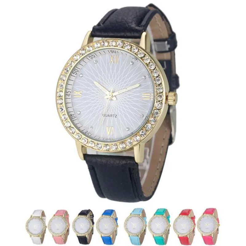 

NO.2 Casual Women Watch Fashion Montre Women's Crystal Diamond Watches Analog Leather Quartz Wrist Watch Female Dress Relogio
