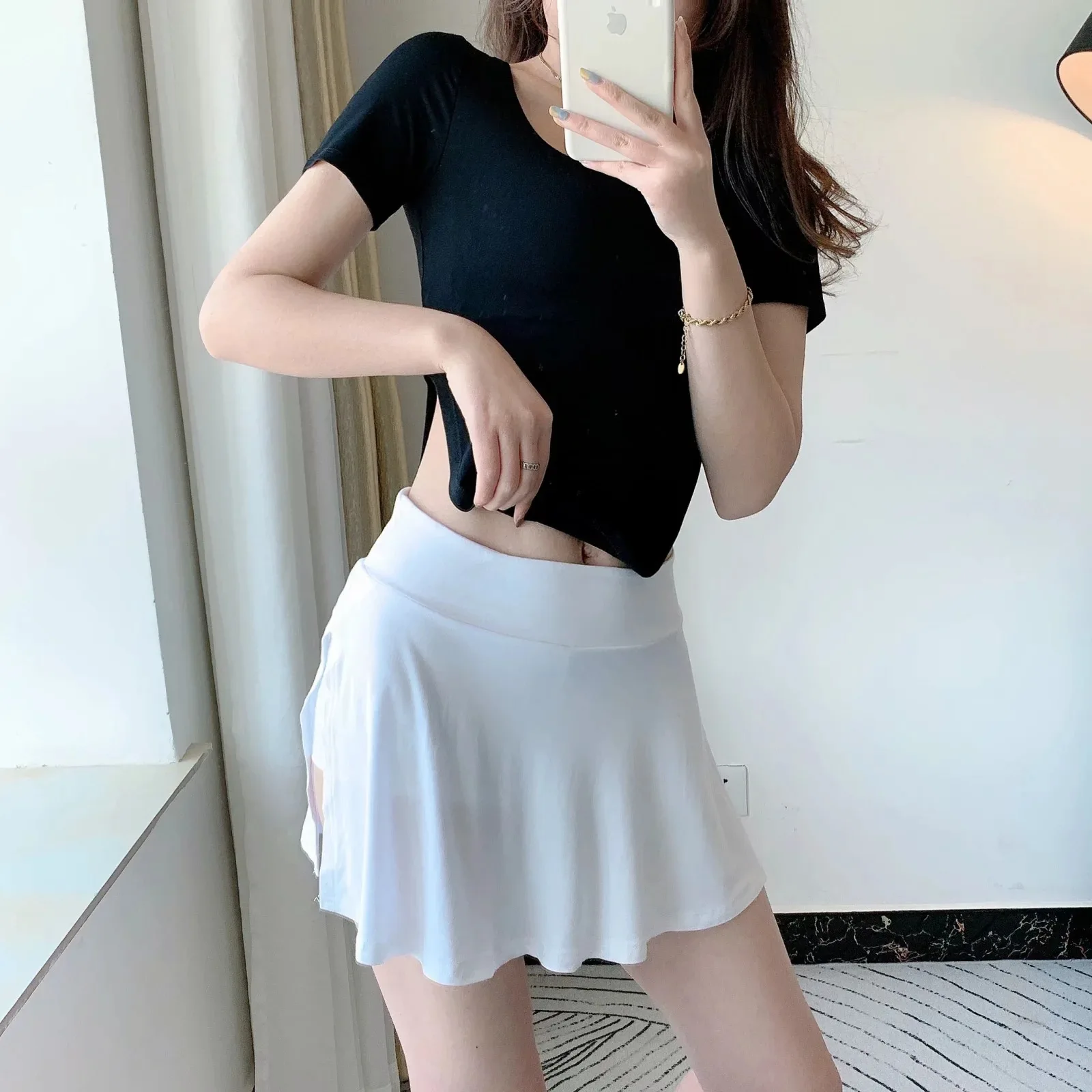 

Skirts Womens 2021 High Waist Shorts 2021 Summer Running Breathable Sports Short Skirt Gym Sports Dance Skort Women