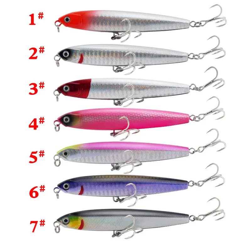 

Long throwing sinking water flying ghost pencil lure bait blood tank hook fake bait Alice mouth bass fishing gear