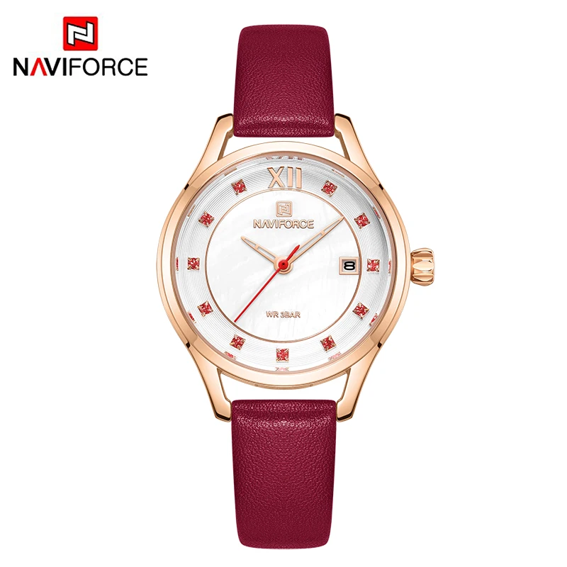 RGWR Новинка NAVIFORCE женские часы модные роскошные часы со стразами синие кварцевые часы водонепроницаемые повседневные часы женские наручные часы Relogio Femino - Цвет: RGWR