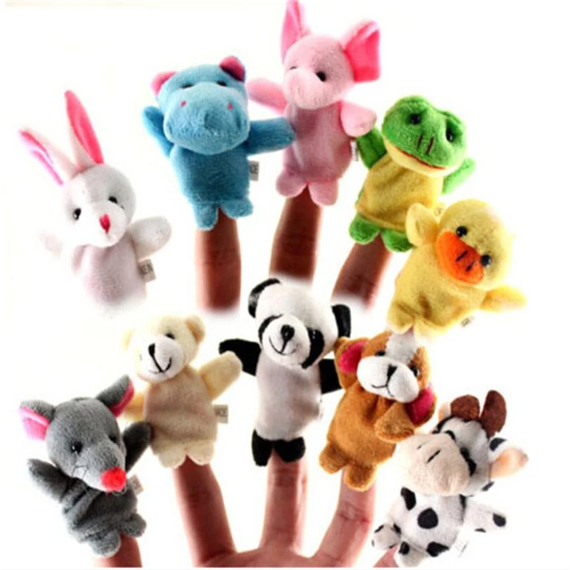 Новые смешанные Мультяшные животные пальчиковые куклы плюшевые игрушки детские