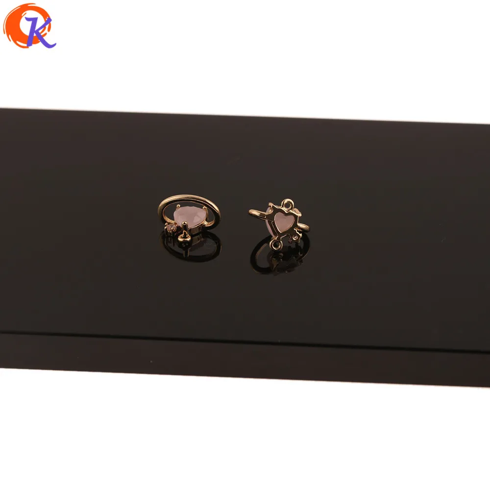 

Cordial Design 30Pcs 10*12MM Jewelry Accessories/CZ Connectors/Genuine Gold Plating/Heart Shape/Hand Made/DIY Earrings Making