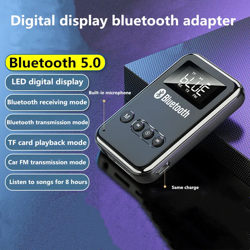 Автомобильный аудиоплеер Bluetooth 5 0 автомобильное зарядное устройство с двумя USB