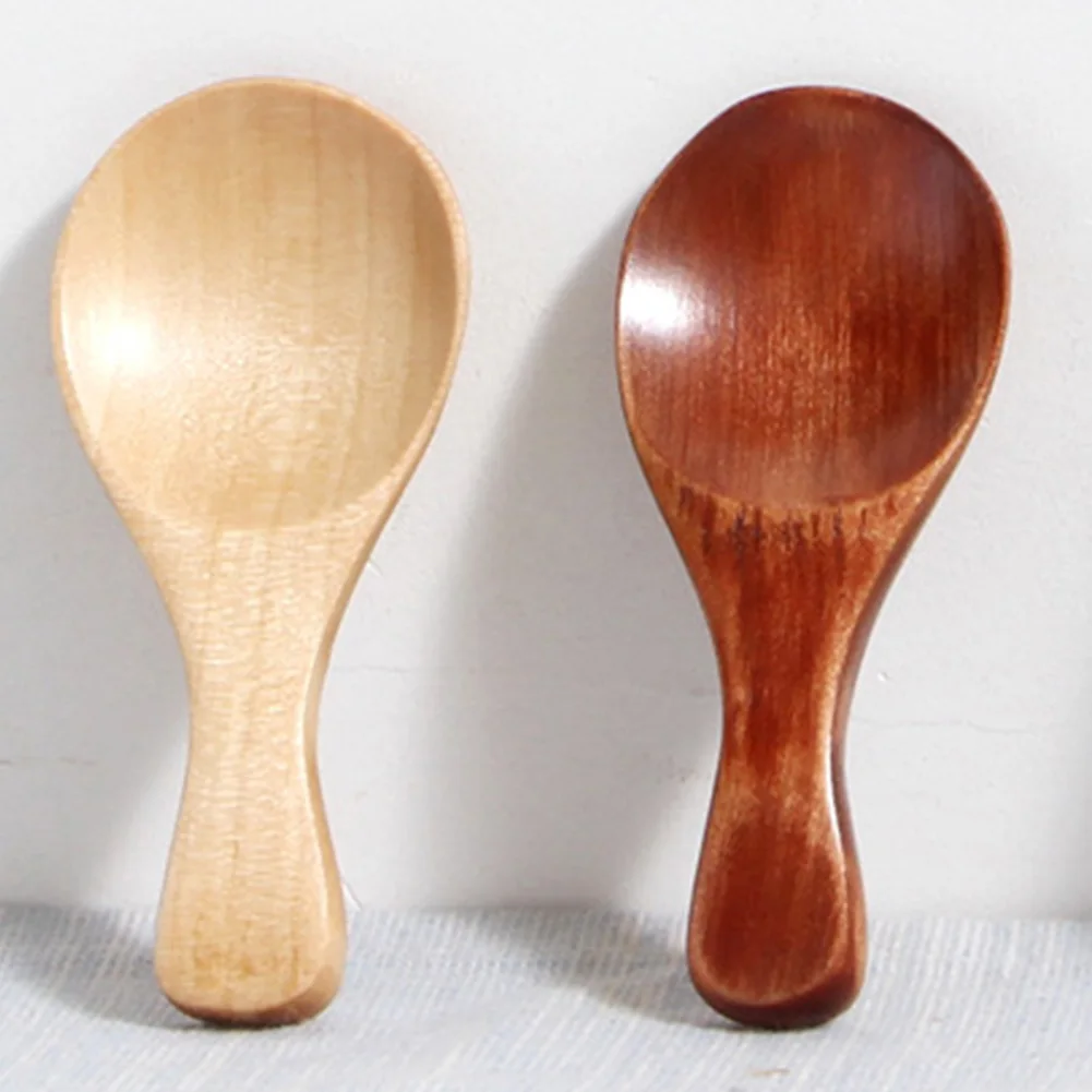 Exquisite Life Natural Wooden Small Spoon Scoop Tea Honey Coffee Condiment Salt Sugar Spoon Baby Feeding Tableware Hot Selling