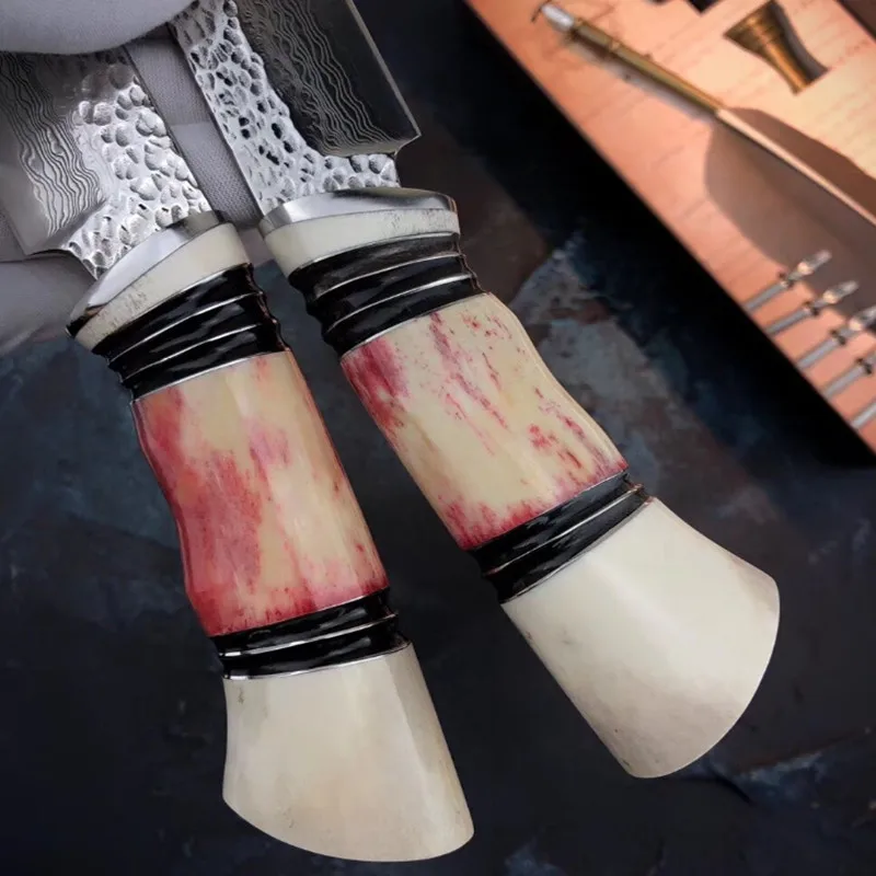 Тактические ножи с фиксированным клинком нож из дамасской стали ручной работы