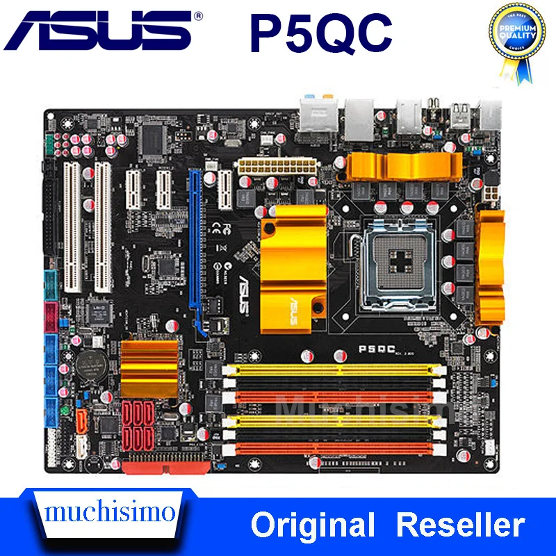 Оригинальная настольная материнская плата LGA 775 Asus P5QC DDR2 DDR3 8 Гб 16 USB2.0 IEEE 1394a SATA II б/у