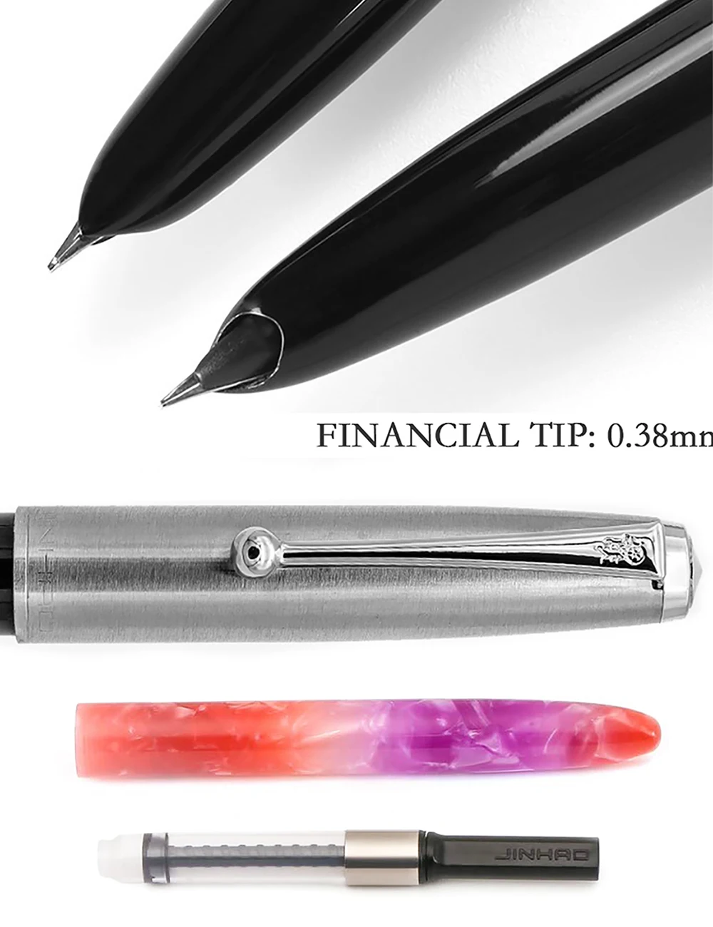 Высокое качество Jinhao 51A акриловая авторучка 0,38 мм дополнительный тонкий наконечник органические стеклянные чернила ручка Подарочная коробка набор