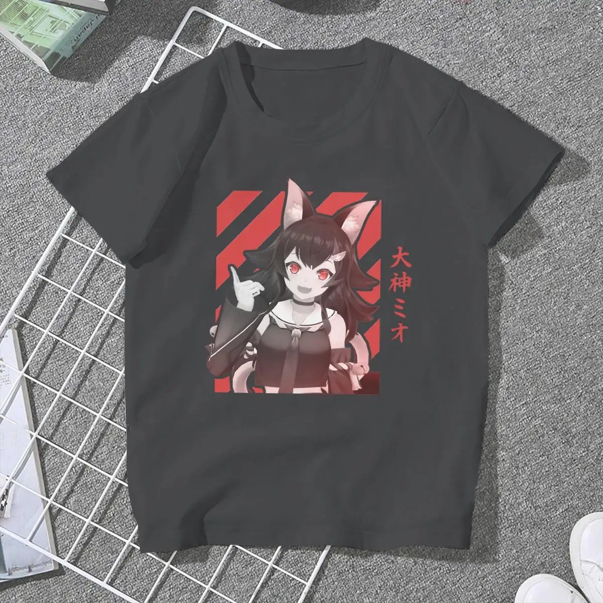

Ookami Mio женские рубашки Hololive VTuber размера плюс футболка Kawaii винтажная женская одежда