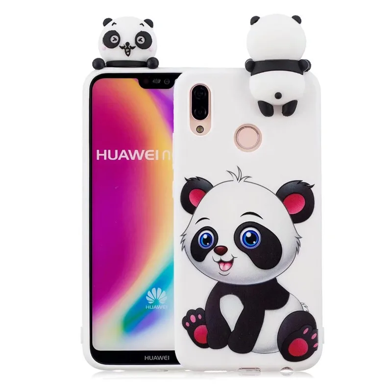 3D Мягкий Силиконовый ТПУ чехол для Huawei P30 Lite милый с пандой совой единорогом