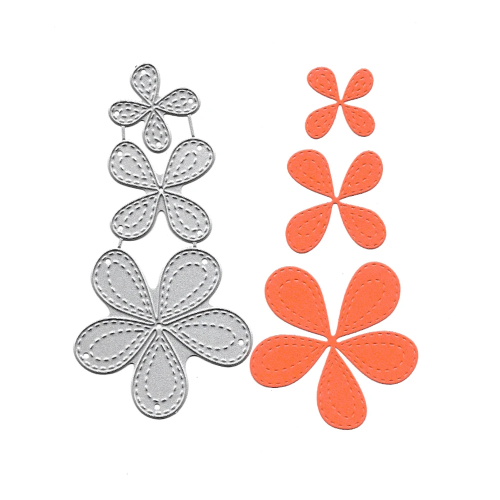 

3PCS Flower Metal Cutting Dies Scrapbooking Album Paper Metal Crafts Embossing Folders Making Template Greeting Card Die Cut