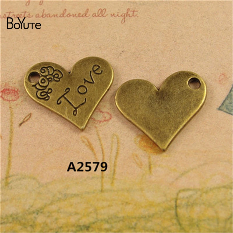 

BoYuTe (40 Pieces/Lot) 21*20MM Heart Charms Antique Bronze Plated Zinc Alloy I Love Charms Pendants Necklace&Bracelet Diy