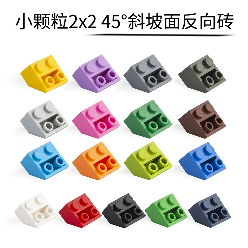 

100g детали без упаковки 2x2 наклона обратный наклонной плоскости, толстые, строительные блоки, Мпц Диаграмма модели сборные игрушки для детей 3660