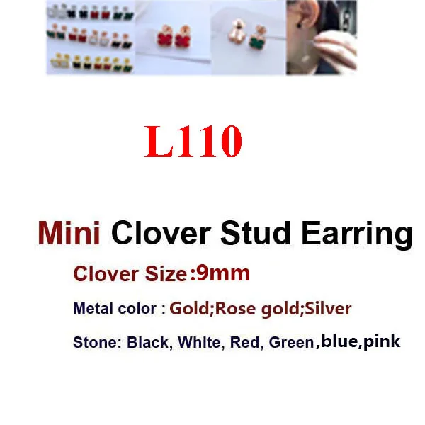

L110 earrings personality fashion style 9mm mini Flower brand four-leaf clover shape high-quality gifts for friends