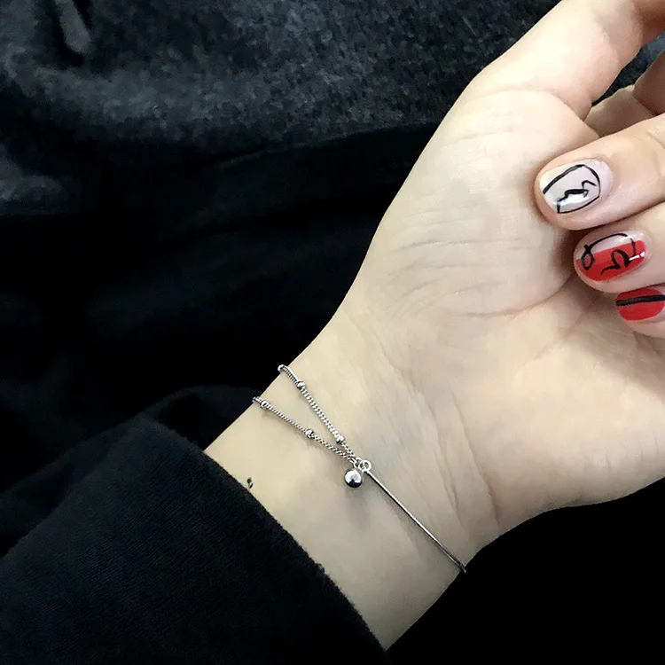 

The New S925 Sterling Silver Lucky Bead Double-Layer Bracelet, Student Temperament, Personality, Niche Design Accessories