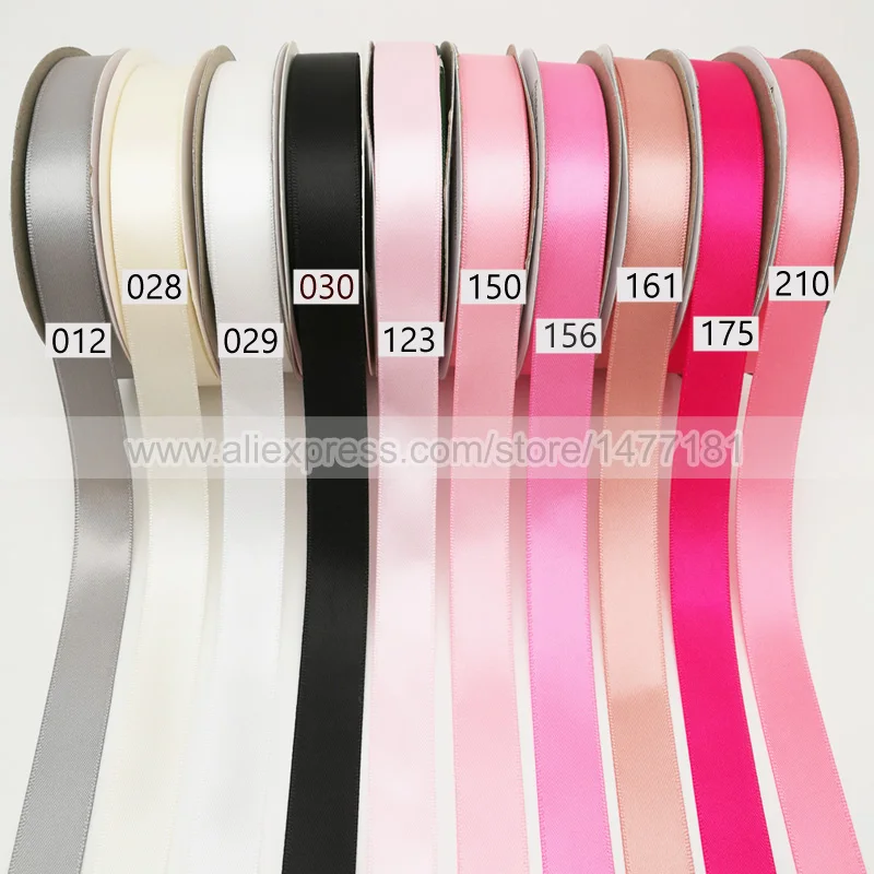 (25 Yards) 6 9 16 25 38 50 мм атласная лента Двусторонняя высокого качества 100% полиэстер